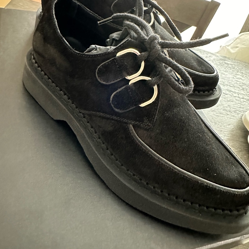 Yves Saint Laurent Dark Suede Lace-Up Derbys